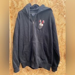 Men’s medium black hoodie sweater zip up RVCA